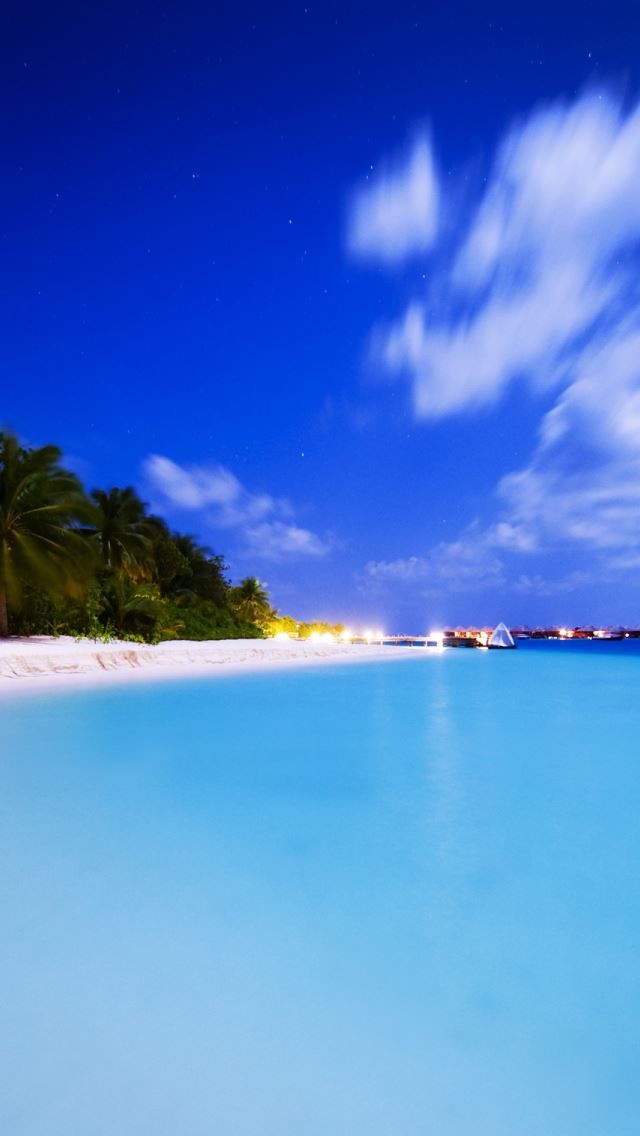 640x1136 Maldivian Night - sea iPhone Wallpaper
