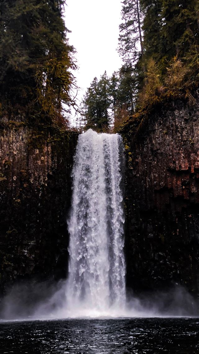 waterfalls in forest iPhone wallpaper 