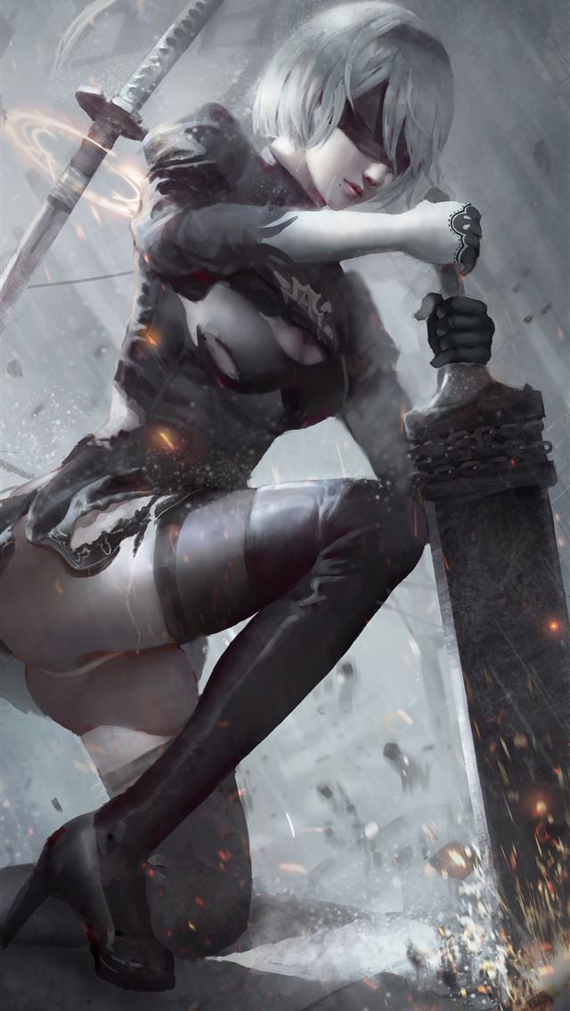 640x1136 2020 2b nier fanart artwork - artist iPhone Wallpaper