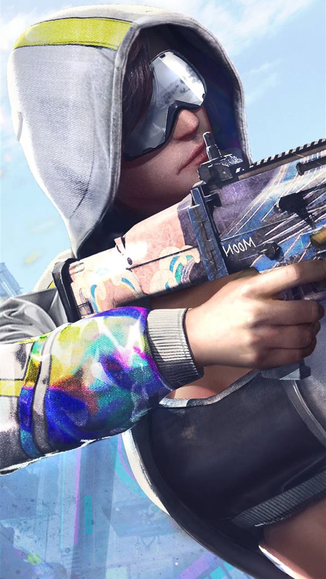 pubg girl with gun iPhone wallpaper 