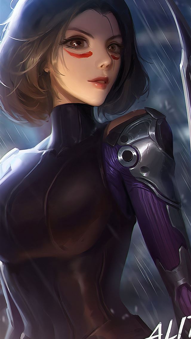640x1136 alita battle angel movie art 4k - alita battle angel iPhone Wallpaper