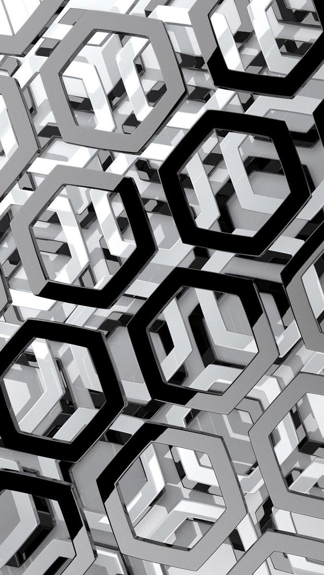 640x1136 Hexagons 3D - hexagons iPhone Wallpaper