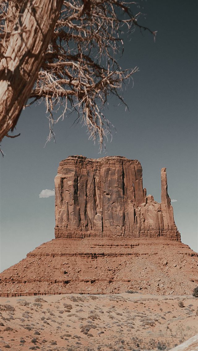 640x1136 brown rock formation under blue sky during daytime - monument valley iPhone Wallpaper