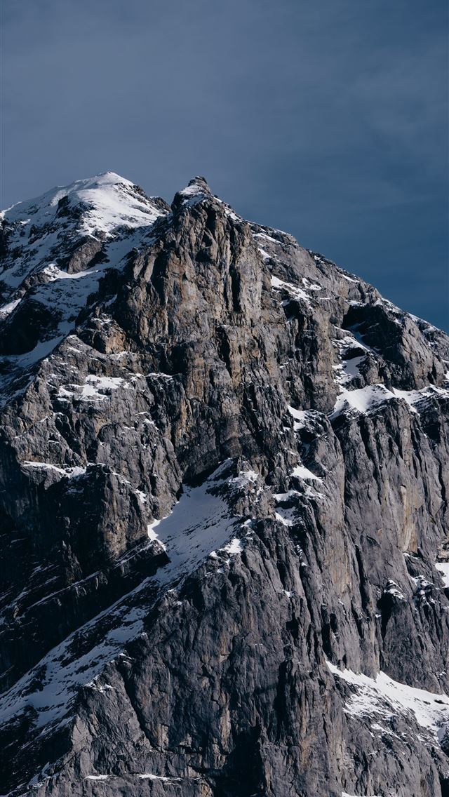 640x1136 snow covered mountain under blue sky during daytim... - texture iPhone Wallpaper