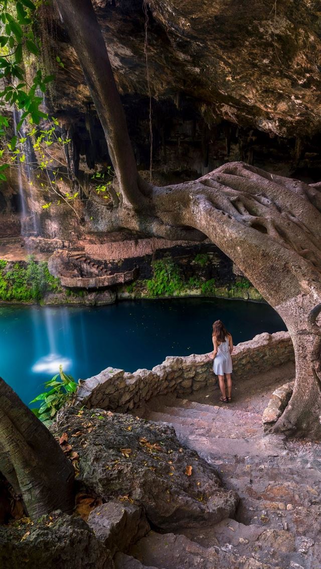 640x1136 Ik Kil Cenote - mexico iPhone Wallpaper