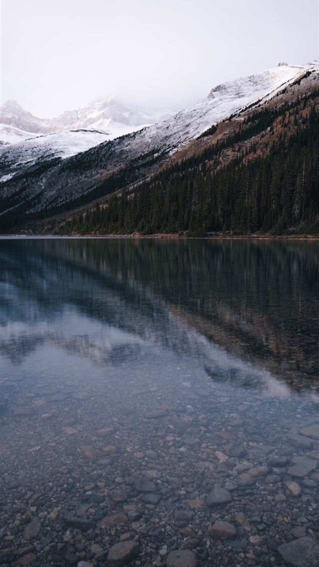 640x1136 lake near snow covered mountain - mountain iPhone Wallpaper