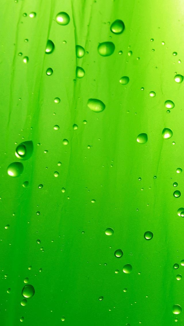 640x1136 Green Drops - rain iPhone Wallpaper