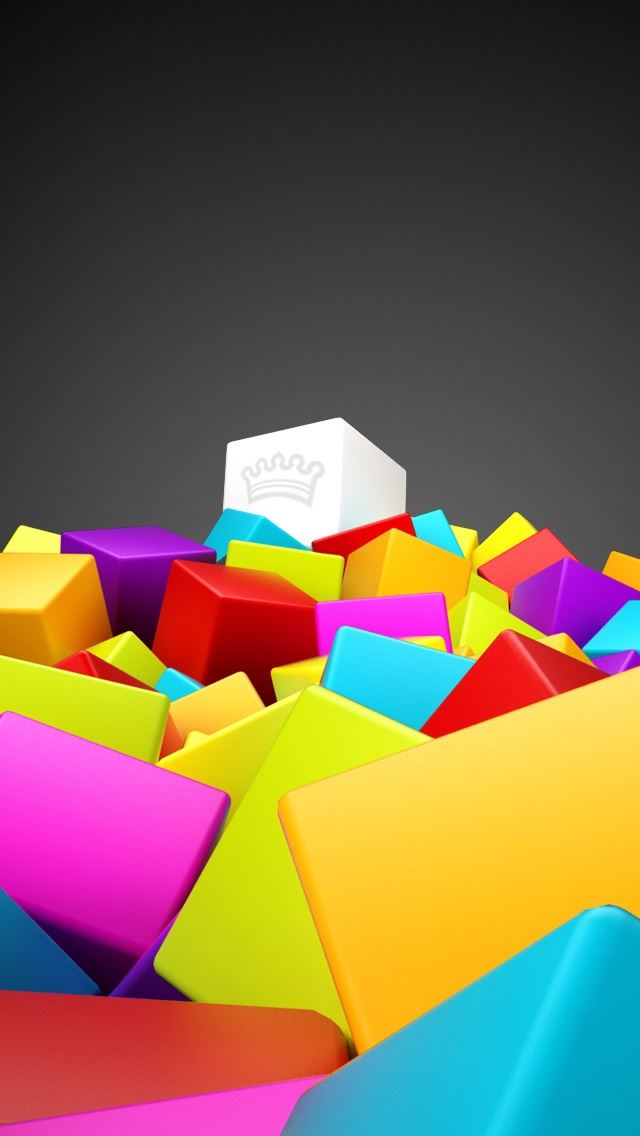 640x1136 3D Colorful Squares - logo iPhone Wallpaper