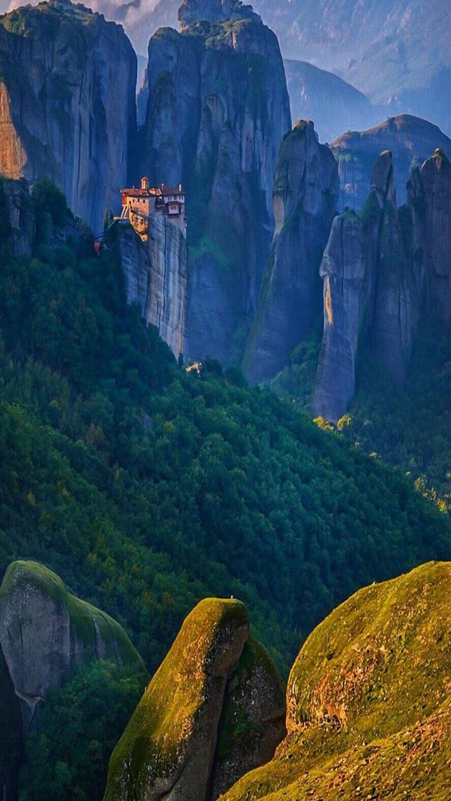 640x1136 Meteora Monasteries - greece iPhone Wallpaper