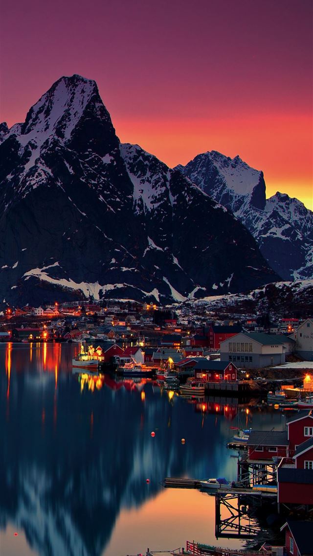 640x1136 Lofoten Islands Norway Mountains Sunrise Free 4K U... - norway iPhone Wallpaper