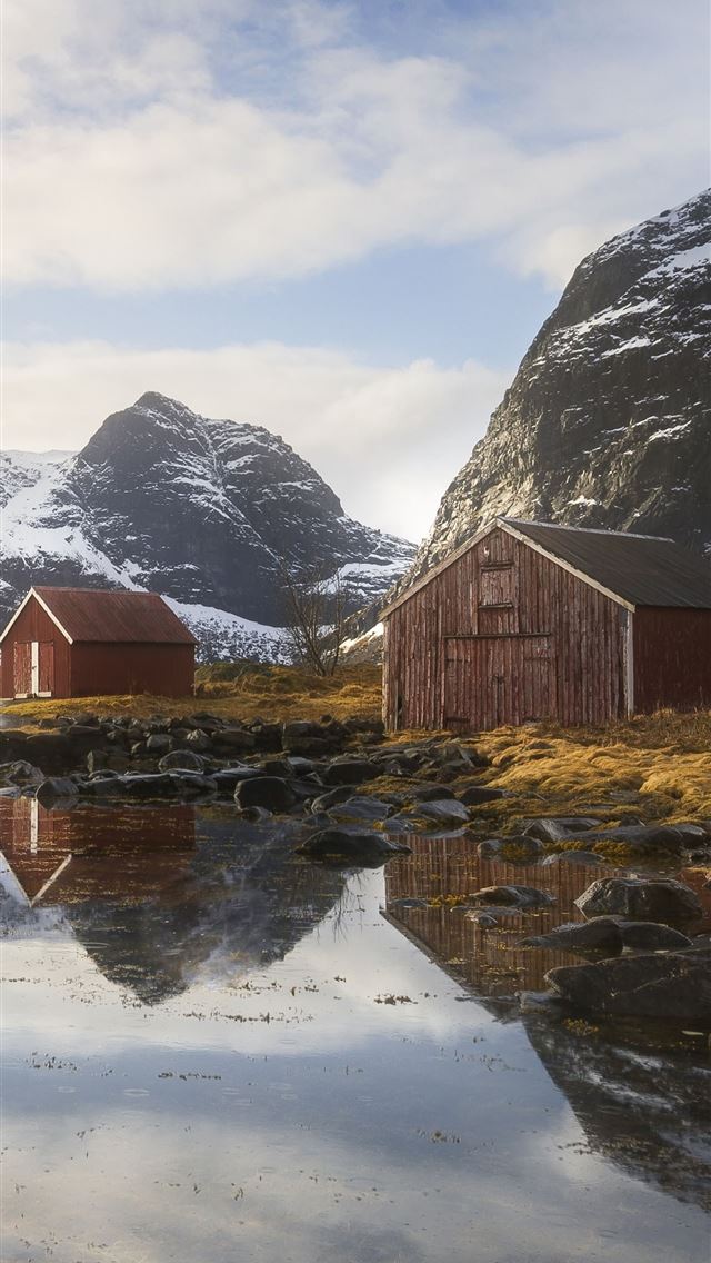 640x1136 wallp4k nature hut norway selfjord lofoten - 100 most beautiful places to visit iPhone Wallpaper