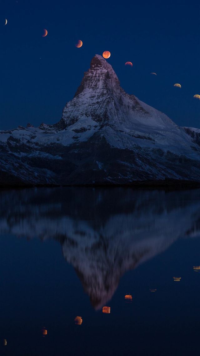 Super Moon Matterhorn 5k Samsung Galaxy Note 9 8 S... iPhone wallpaper 