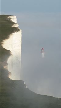 Beachy Head in the fog England wallpaper