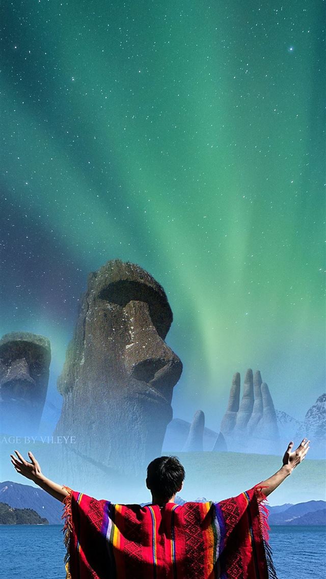 640x1136 Easter Island Chilli South America Stone Head Figu... - peru iPhone Wallpaper