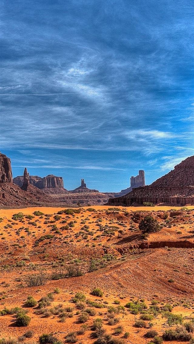 640x1136 Utah Monument Valley Crag Clouds - monument valley iPhone Wallpaper