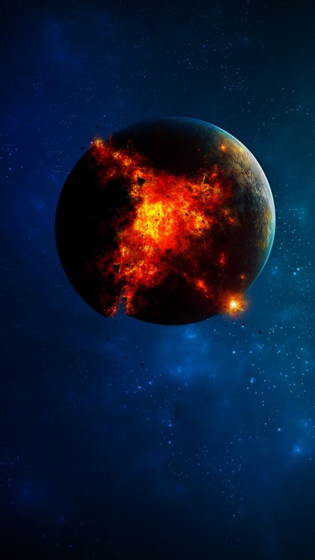 640x1136 Planets Core - fire iPhone Wallpaper