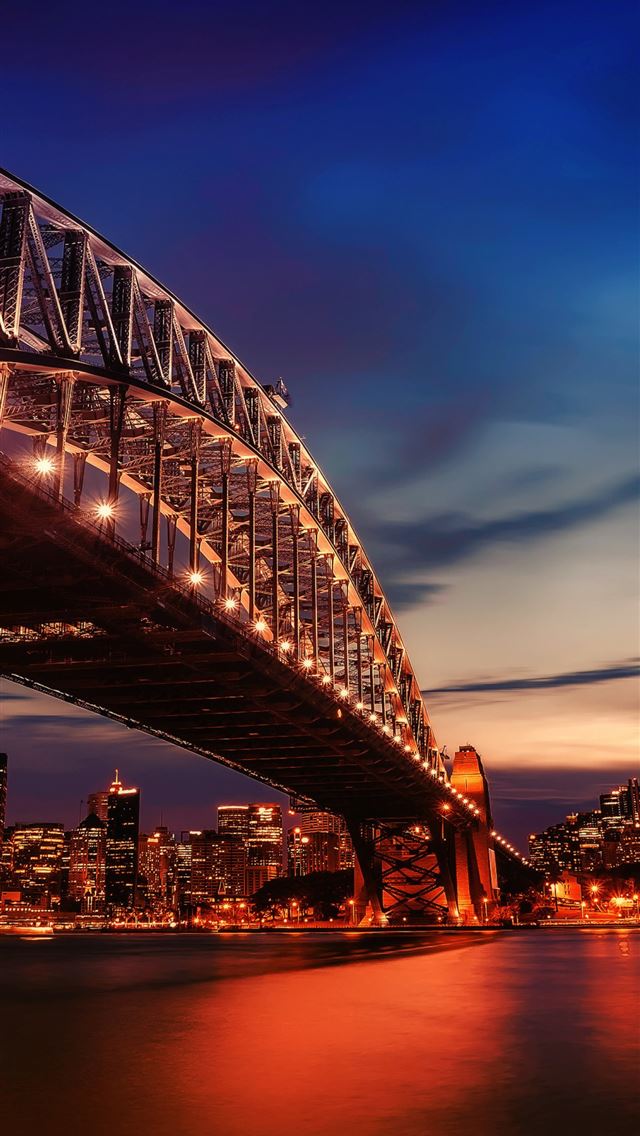 640x1136 City Lights Sydney Harbour Bridge 4k Samsung Galax... - 100 most beautiful places to visit iPhone Wallpaper