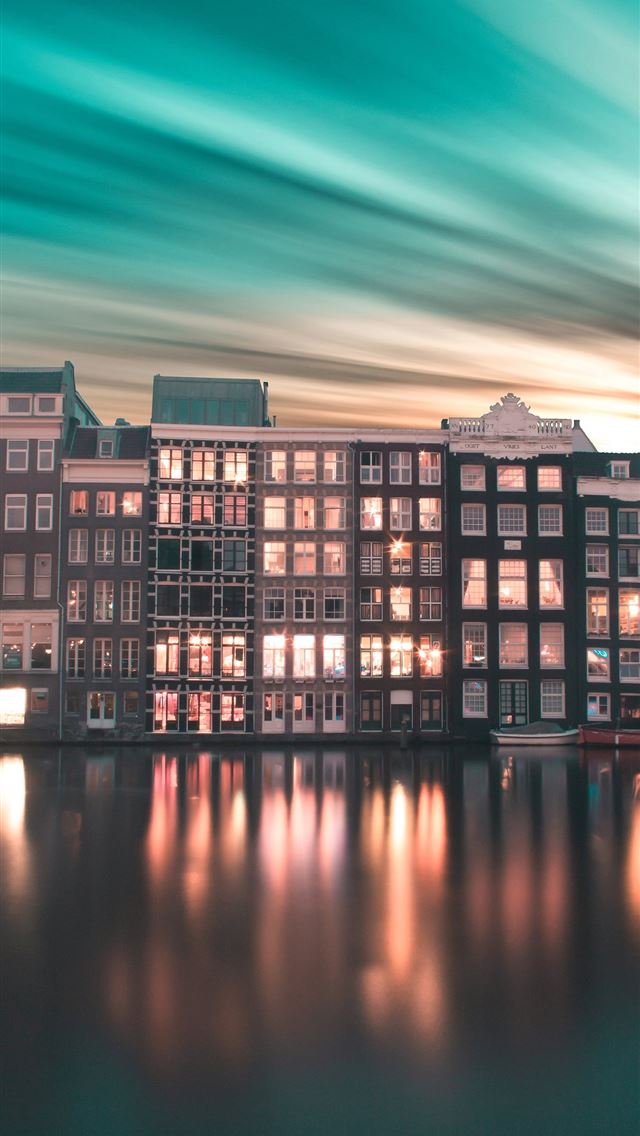640x1136 city buildings gradient amsterdam - netherlands iPhone Wallpaper