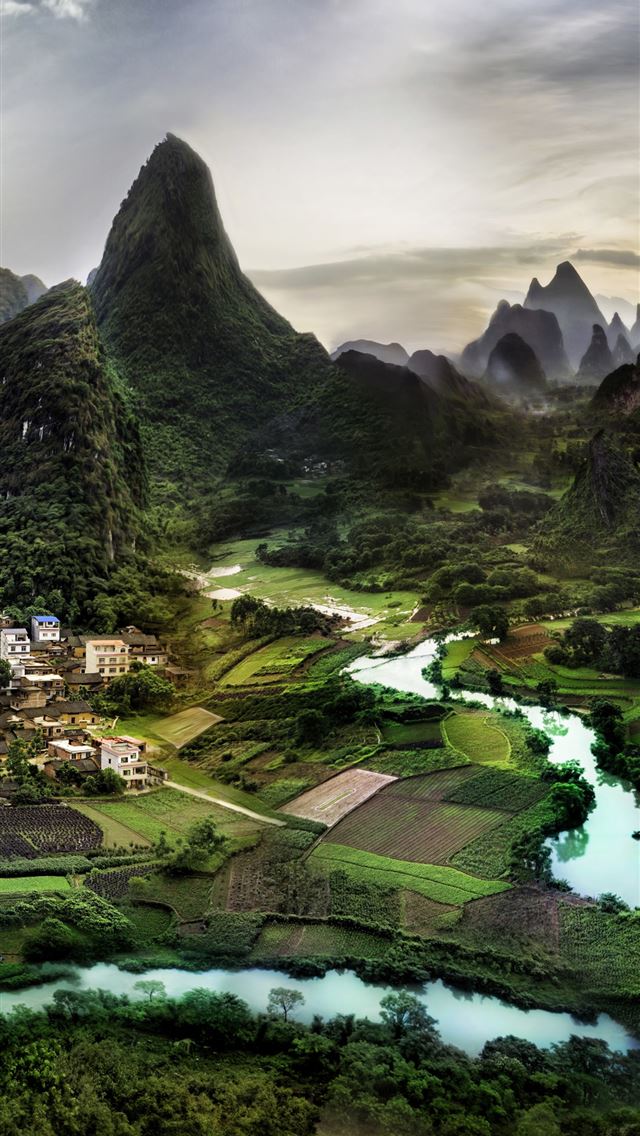 640x1136 Li River - china iPhone Wallpaper