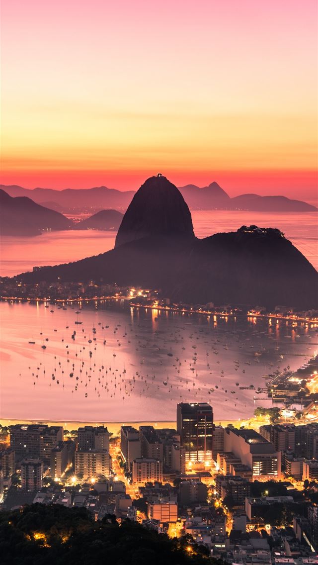 640x1136 Rio de Janeiro sunrise sky 5k Travel - rio de janeiro iPhone Wallpaper