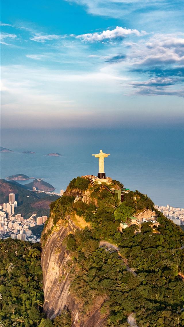 640x1136 cliffs of rio de janeiro aerial view - 100 most beautiful places to visit iPhone Wallpaper