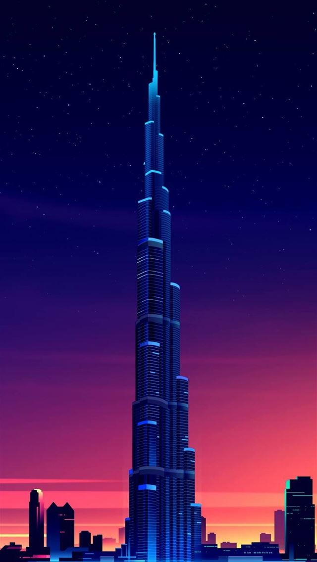 640x1136 Dubai Burj Khalifa Minimalist Samsung Galaxy Note ... - dubai iPhone Wallpaper
