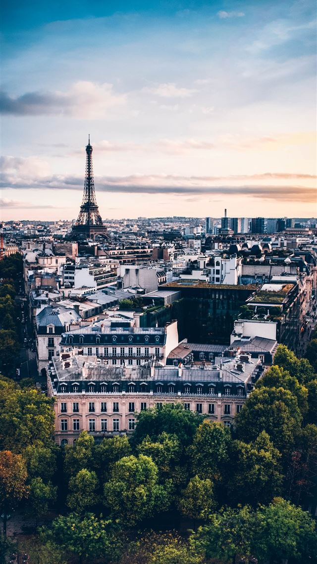 eiffel tower roof tops paris and city scape hd and iPhone wallpaper 