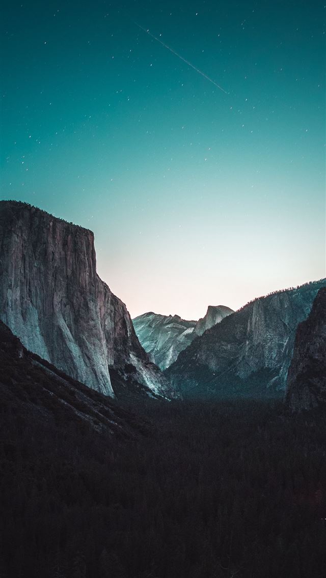 640x1136 yosemite valley mountains night - california iPhone Wallpaper