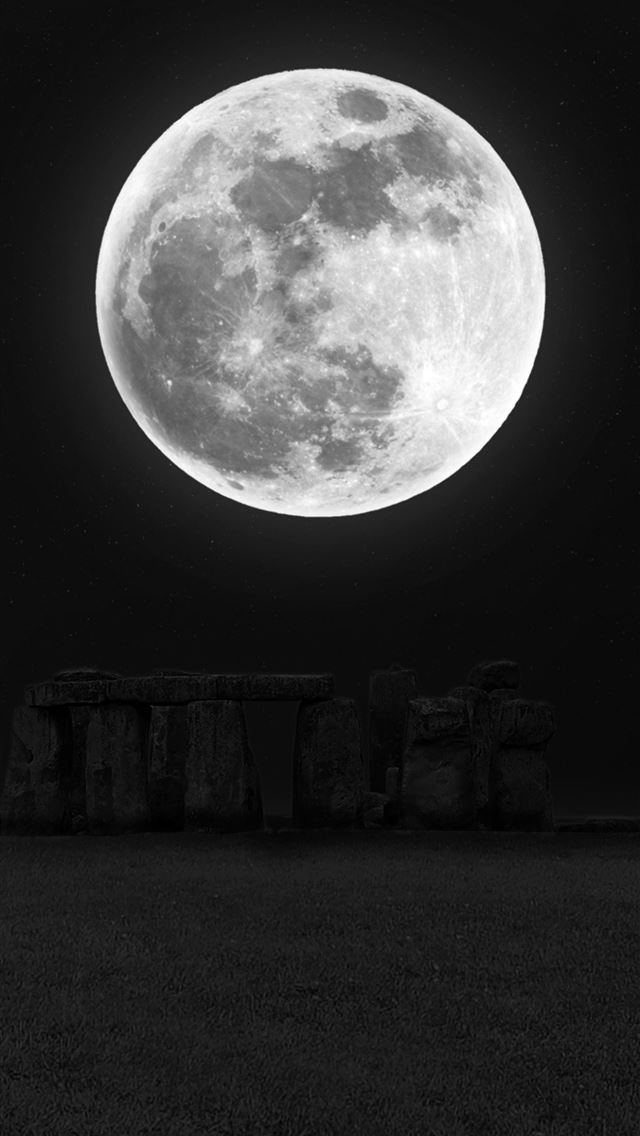 640x1136 Moon Stars Stonehenge Night for - stonehenge iPhone Wallpaper