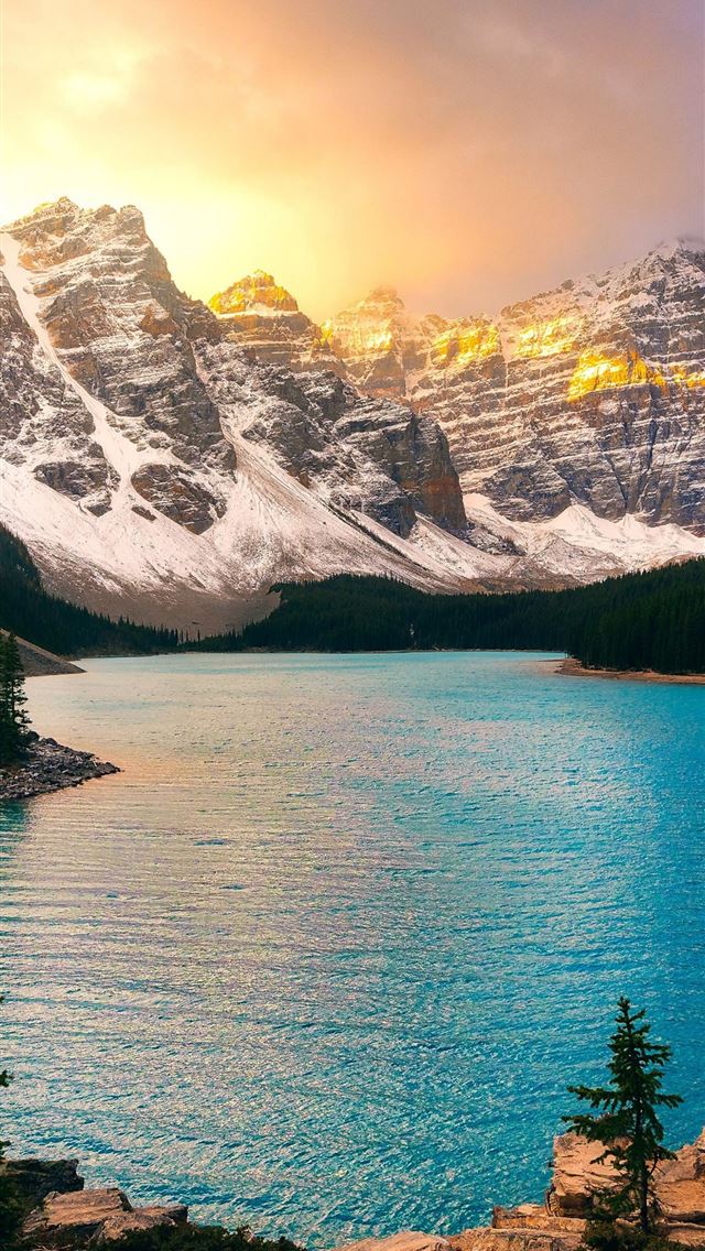 640x1136 Moraine Lake Banff National Park sunset nature - moraine lake iPhone Wallpaper