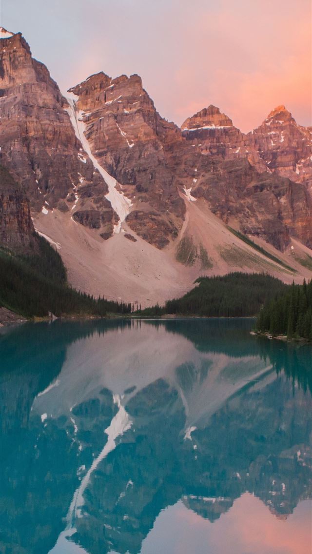sunrise moraine lake reflections iPhone wallpaper 