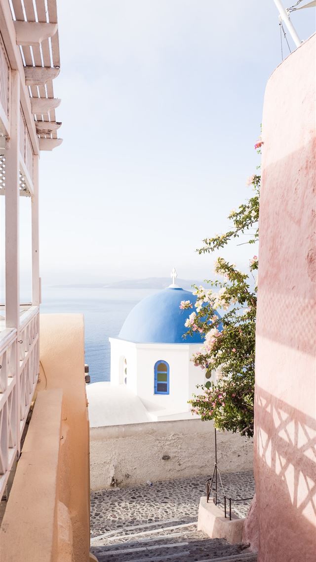 640x1136 santorini streets 4k and background - santorini iPhone Wallpaper