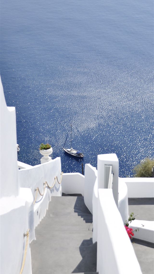 640x1136 Santorini - 100 most beautiful places to visit iPhone Wallpaper