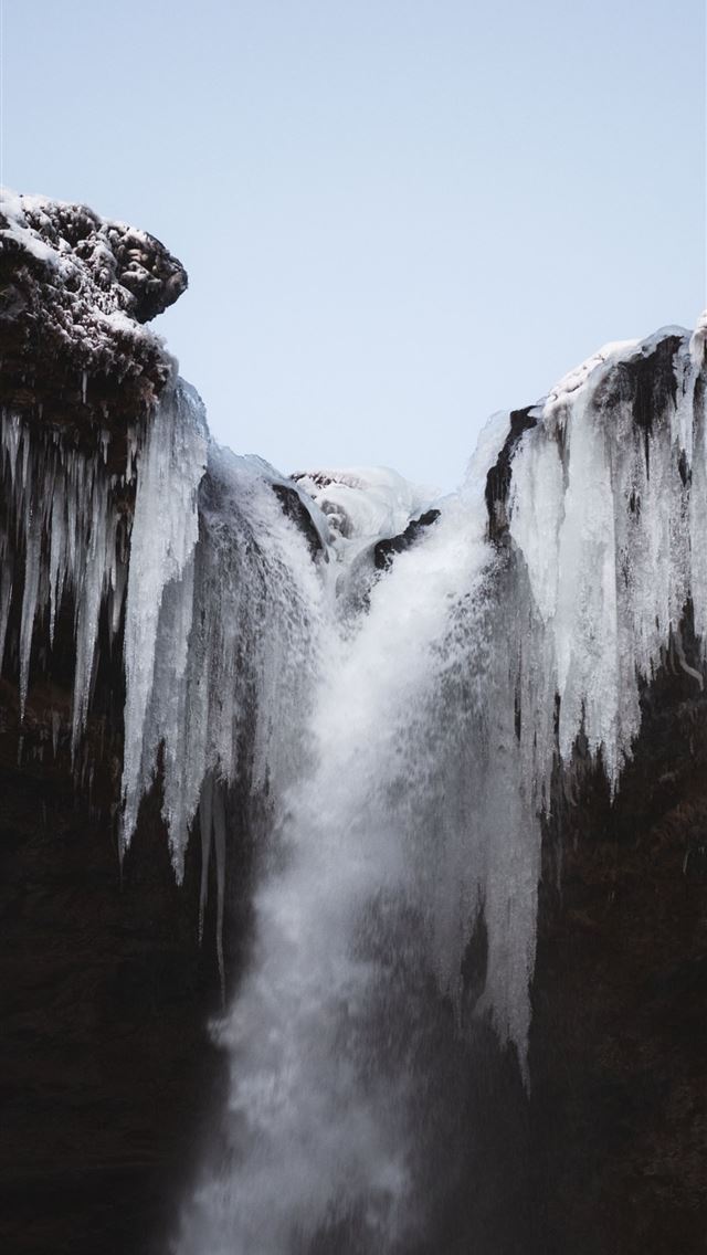640x1136 waterfalls in the middle of the forest - iceland iPhone Wallpaper