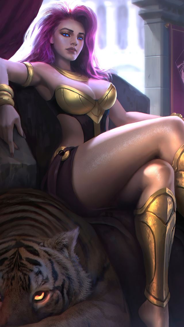 640x1136 tiger queen lol - digital art iPhone Wallpaper