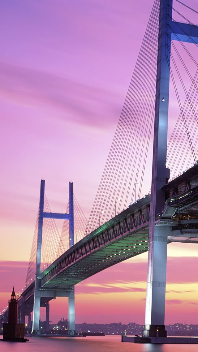 640x1136 Yokohama Bay Bridge Japan - bay iPhone Wallpaper