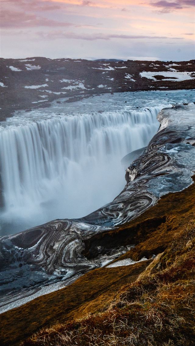 view waterfall during daytime iPhone wallpaper 
