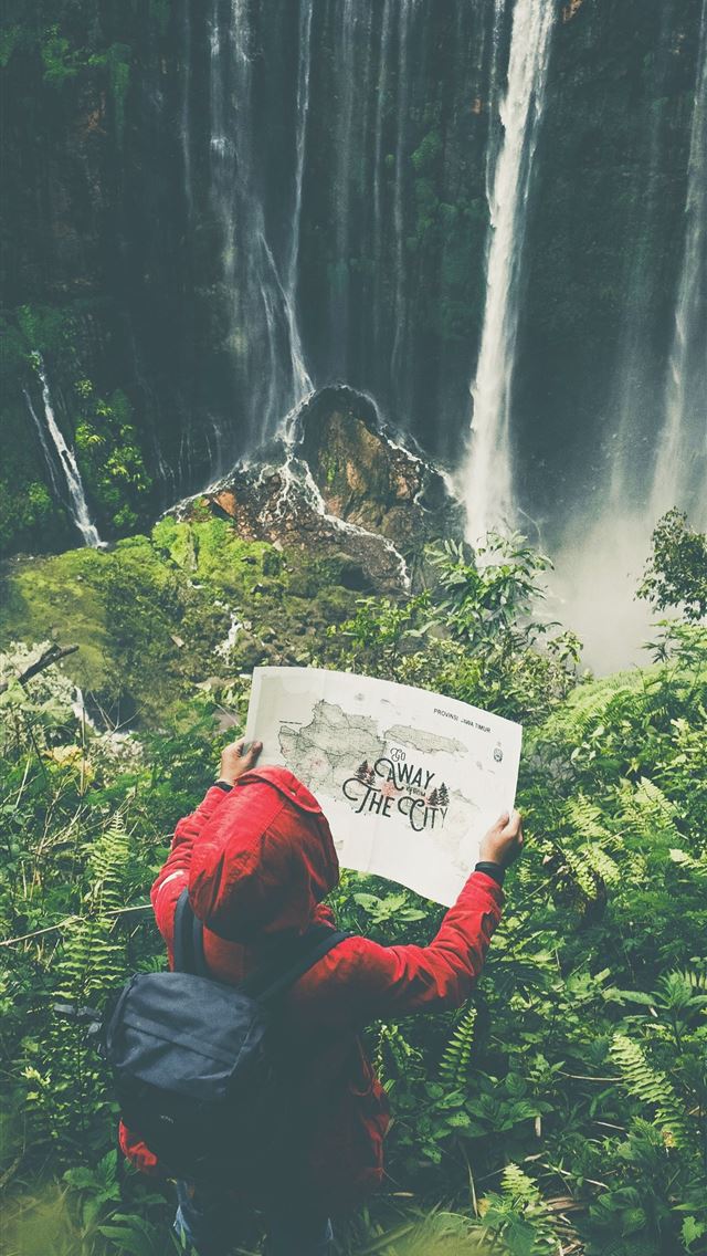 640x1136 person standing on top mountain - indonesia iPhone Wallpaper