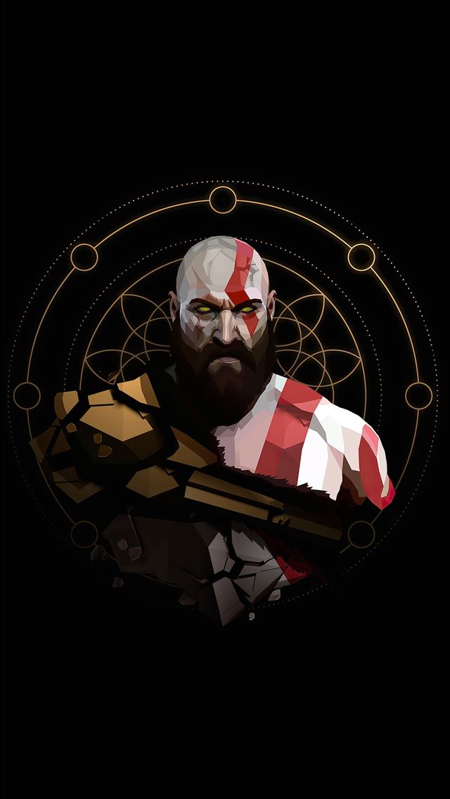 640x1136 kratos minimal artwork 4k - digital art iPhone Wallpaper