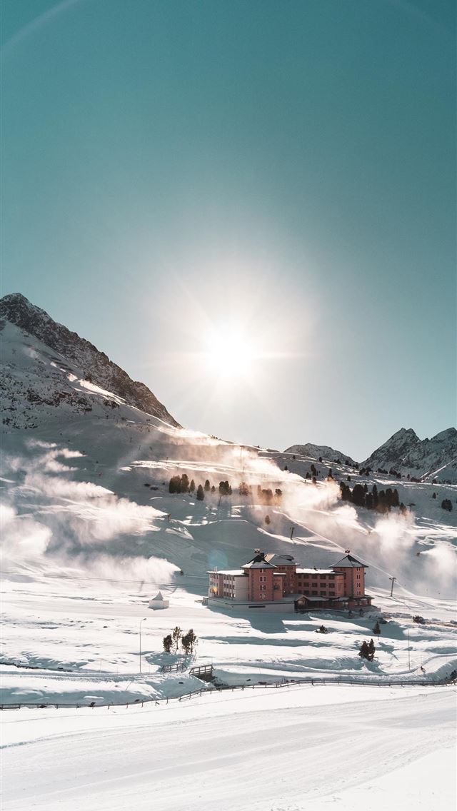 640x1136 brown building on snow field during daytime - austria iPhone Wallpaper