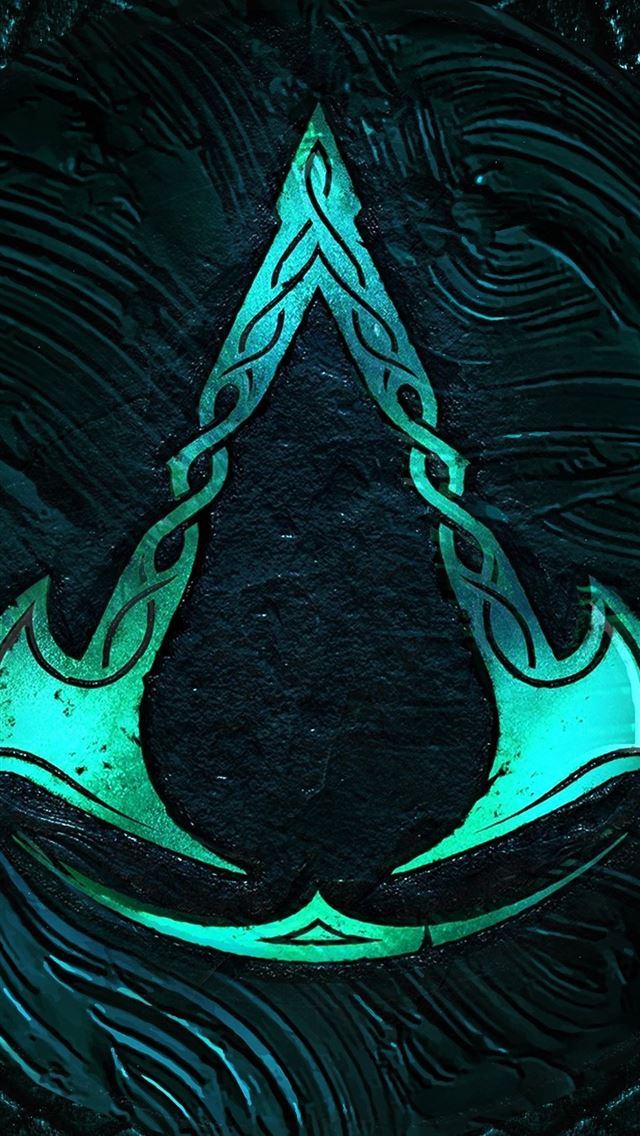 640x1136 assassins creed valhalla logo 4k - assassins creed valhalla iPhone Wallpaper