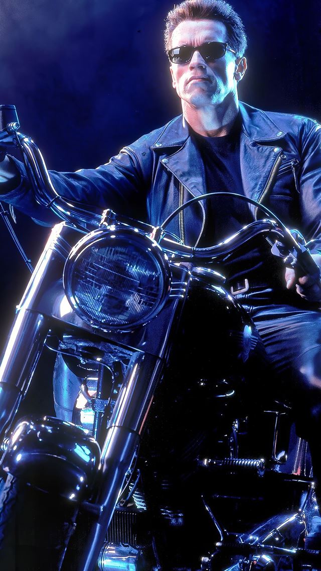 640x1136 the terminator on bike - arnold schwarzenegger iPhone Wallpaper