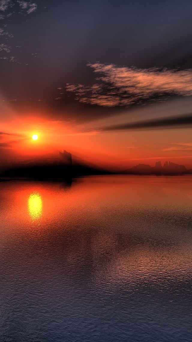 640x1136 Superb Sunset Reflection - reflection iPhone Wallpaper