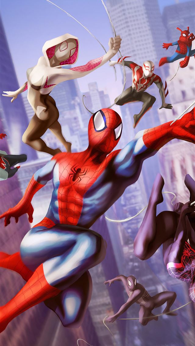 640x1136 spiderman into the spiderverse 2 2022 movie - digital art iPhone Wallpaper