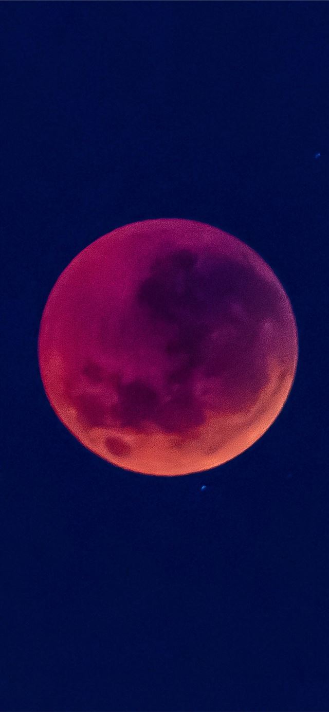 1125x2436 blood red moon in blue sky - blue iPhone X Wallpaper