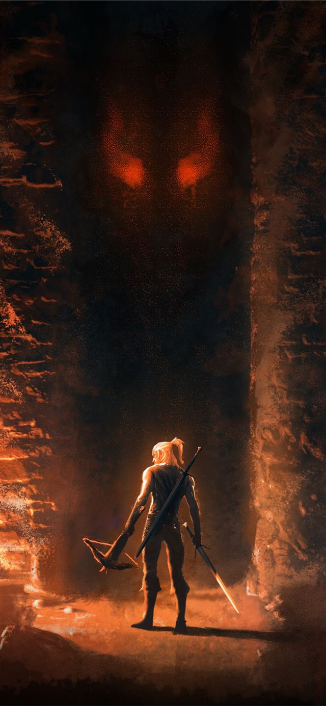 1125x2436 the witcher geralt of rivia 4k - sword iPhone X Wallpaper
