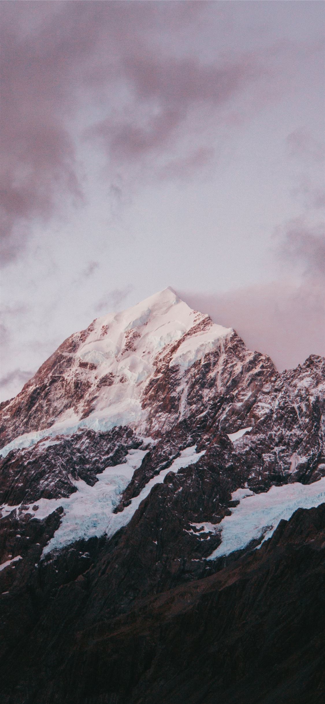 mountain covered by snow iPhone X wallpaper 