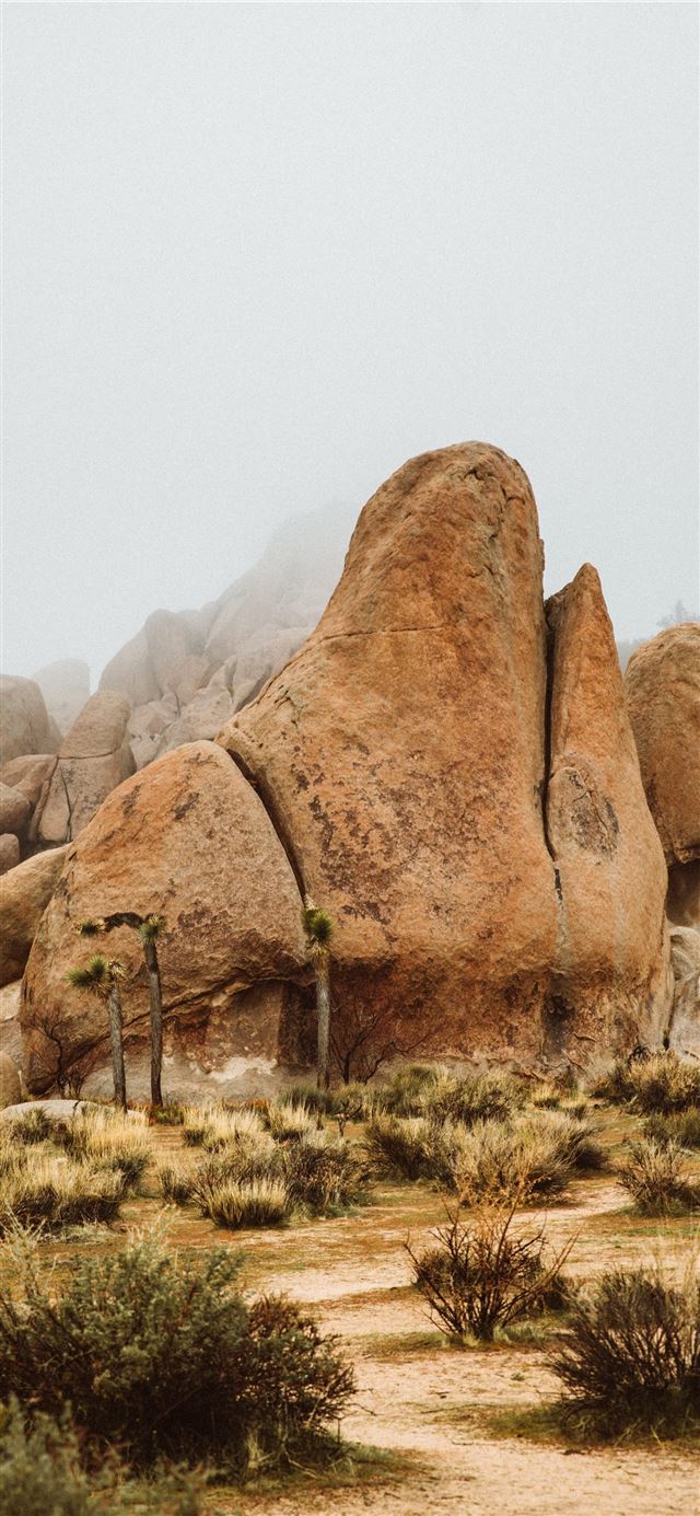 1125x2436 brown rock formation under white sky during daytim... -  iPhone X Wallpaper