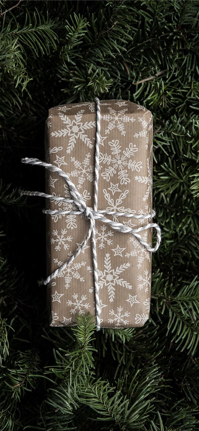 1125x2436 brown and white gift box - winter iPhone X Wallpaper