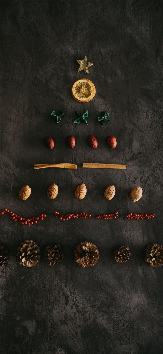 1125x2436 assorted color ornaments on black surface - holiday iPhone X Wallpaper